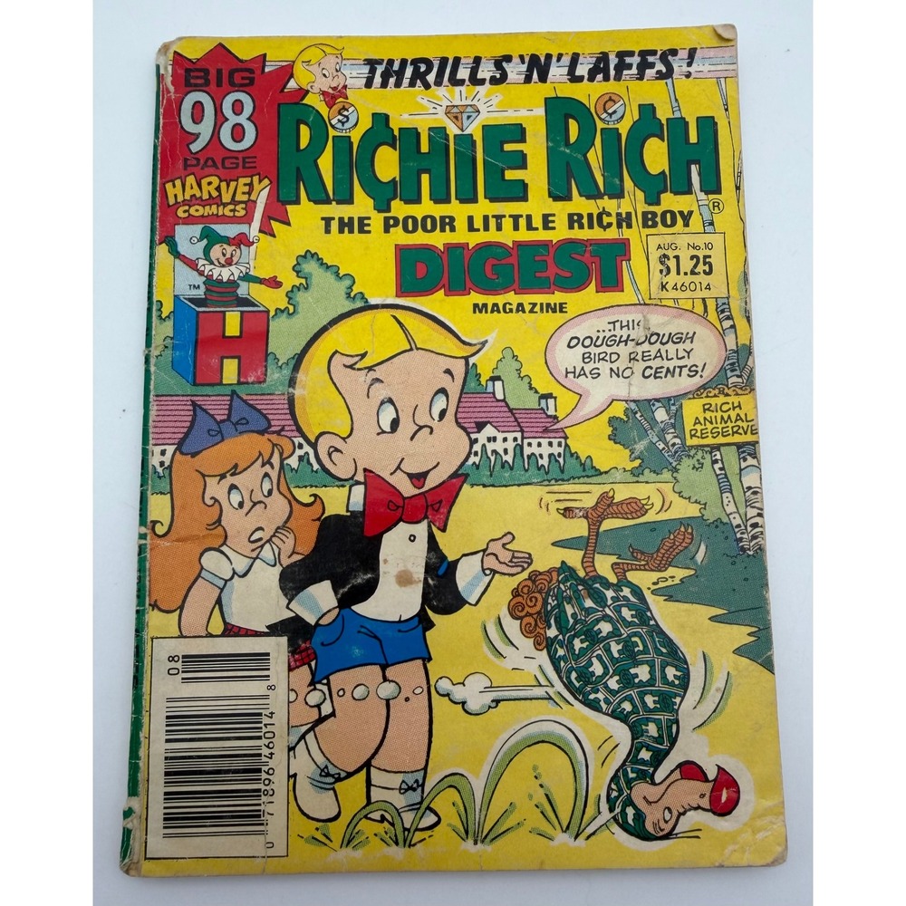 Richie Rich The Poor Little Rich Boy Digest Magazine No 10 August 1987 Harvey
